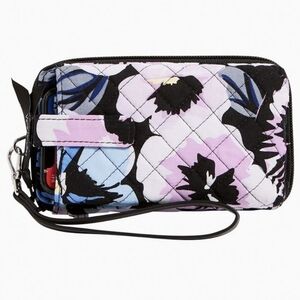 Vera Bradley RFID Smartphone Wristlet Wallet Plum Pansies
